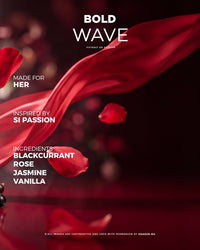 Bold Wave for Her fragrance bottle with sleek design and wave pattern, showcasing the elegant packaging.