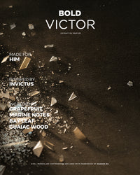 Bold Victor for Him perfume bottle with sleek design and clear glass, showcasing the fragrance's stylish and masculine appeal.